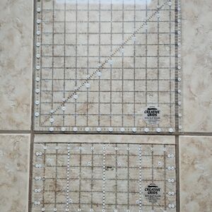 Lot Of 2 Creative Grids Non-slip Quilting Ruler Template 12.5 x 12.5", 6" x 12"